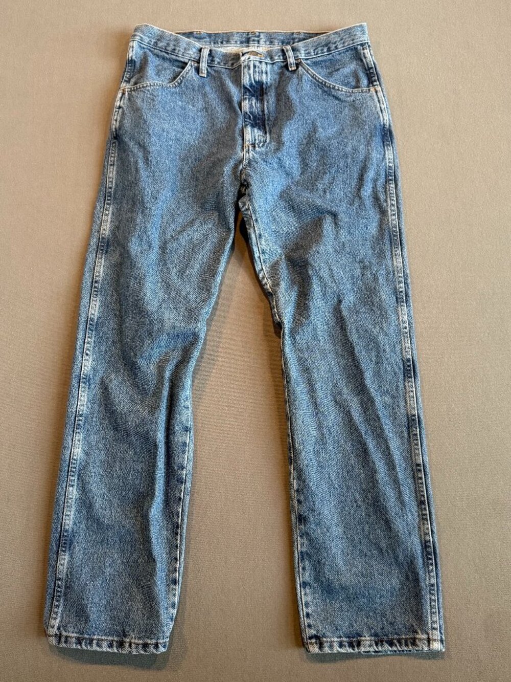 Rustler 87619SW Men’s Jeans 36x32 Straight Leg Medium Wash 100% Cotton Western